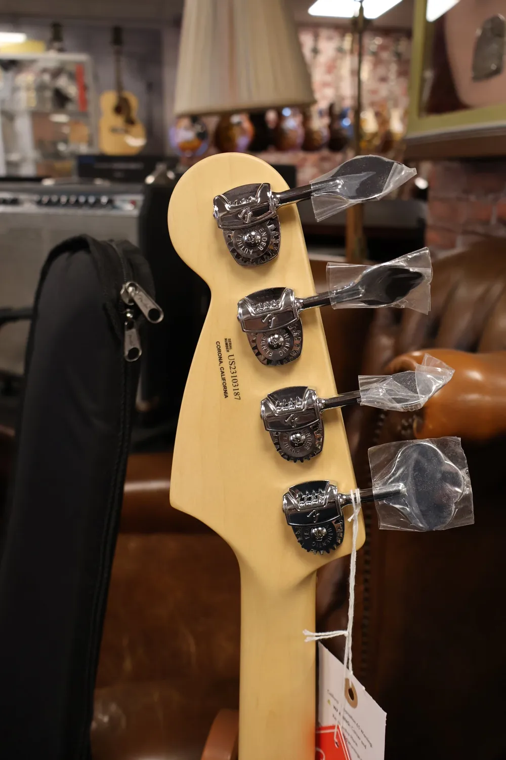 Fender American Performer Mustang basgitaar Surf Green