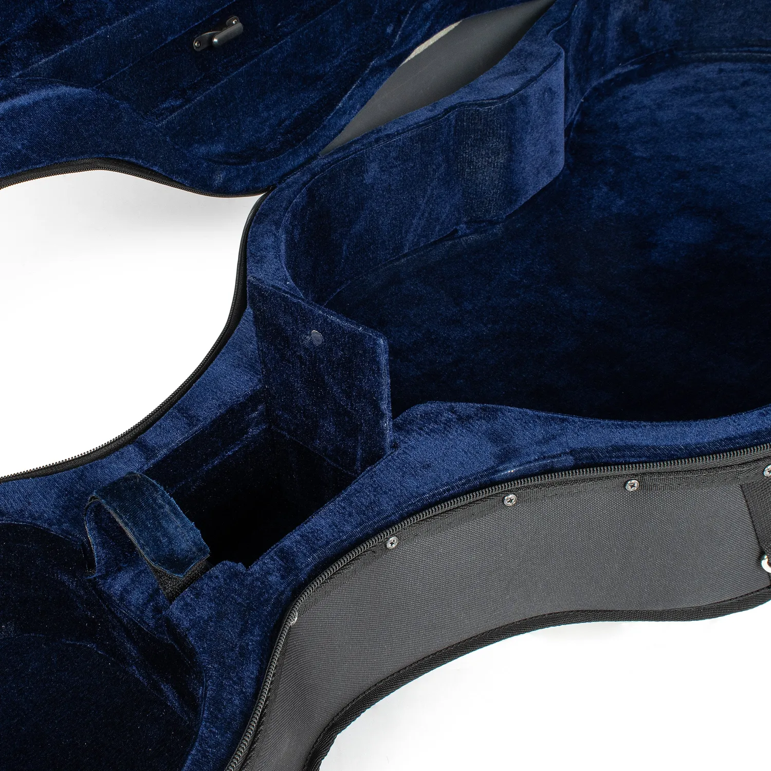 Tom & Will cellokoffer 4/4 met wielen blauw fluweel