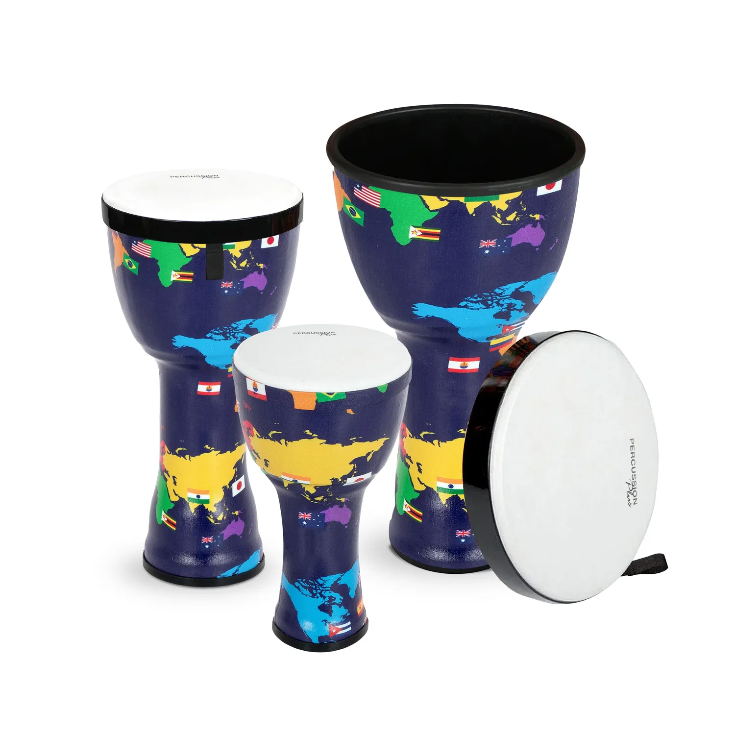 Percussion Plus Nesting djembe set 8 10 12 Slap-print