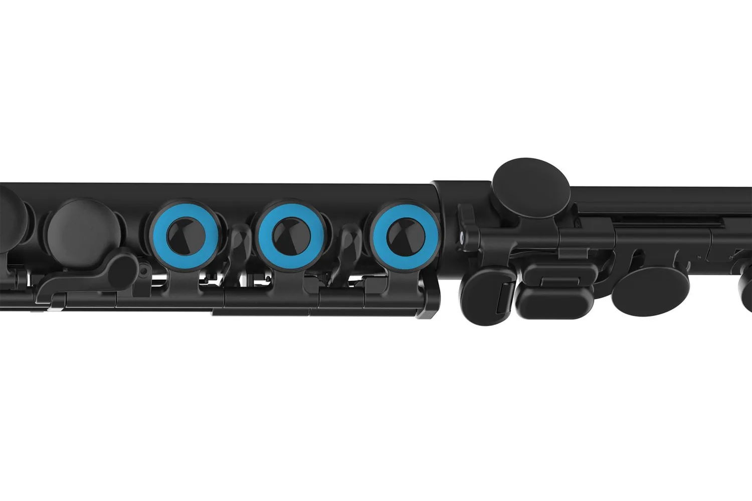 NUVOBand dwarsfluit sleutelringen blauw identificatie