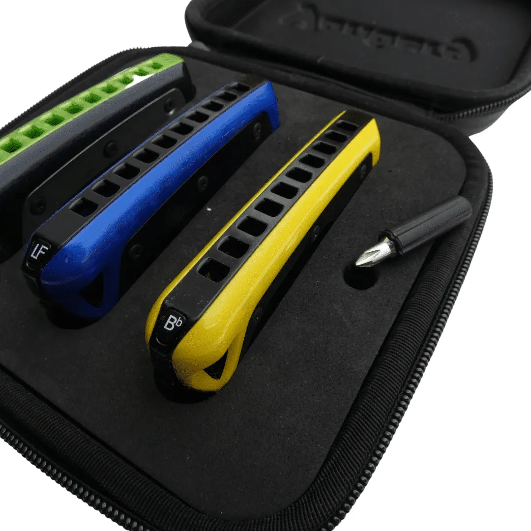 Yonberg Storm mondharmonica set 3 stuks + koffer