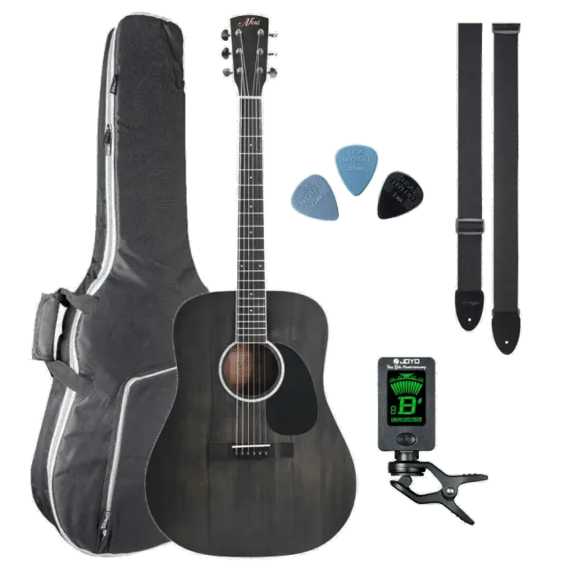 NX Essentials akoestische gitaar zwart complete set