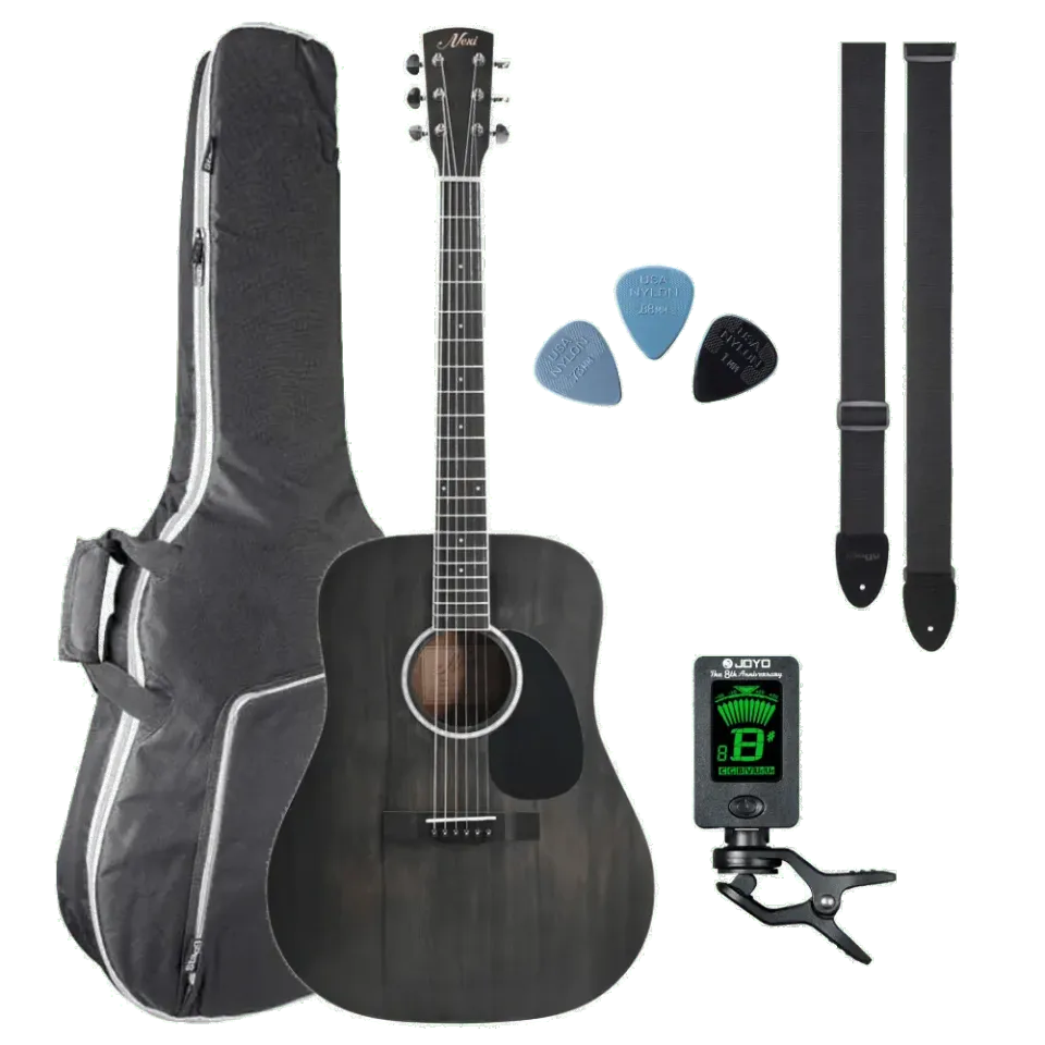 NX Essentials akoestische gitaar zwart complete set
