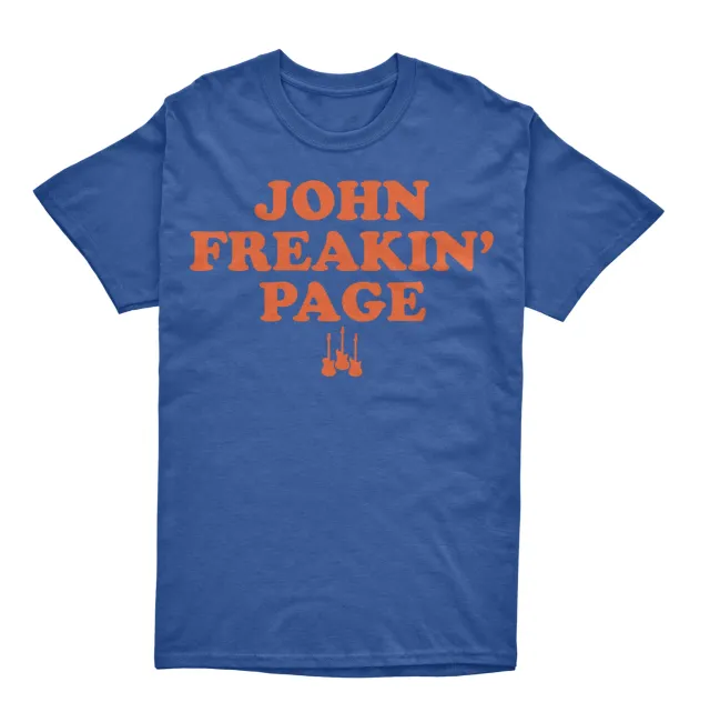 John Page John Freakin Page T-shirt blauw katoenmix