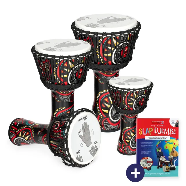Percussion Plus Carnival Slap djembe set 4 stuks touwgestemd