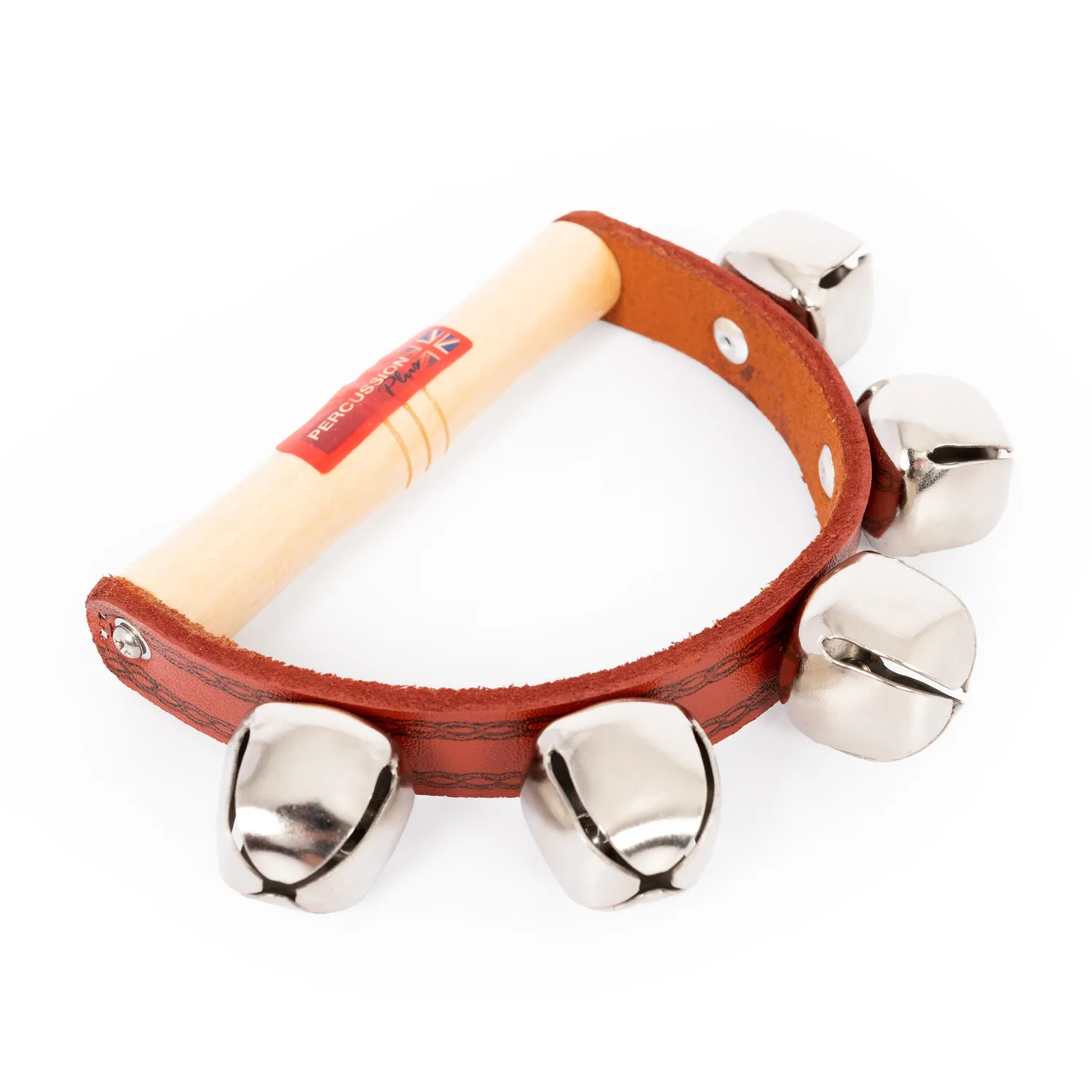 Percussion Plus Sleigh Bells bel 5 bellen houten steel
