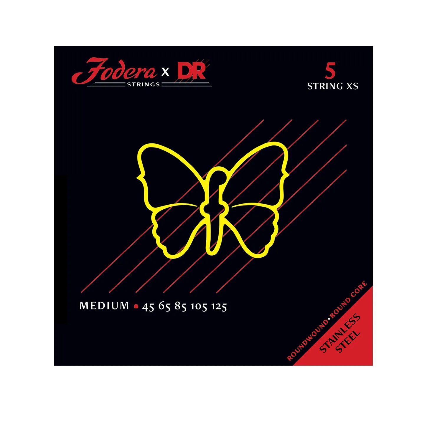 Fodera 45125XS Medium XS bassnaren 5-snarig 3-pack nickel