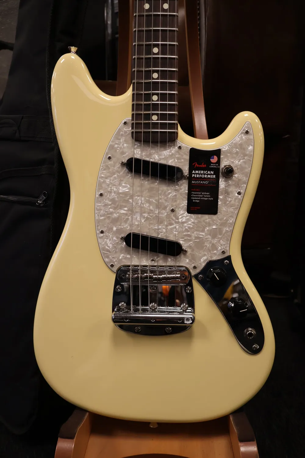 Fender American Performer Mustang elektrische gitaar vintage white