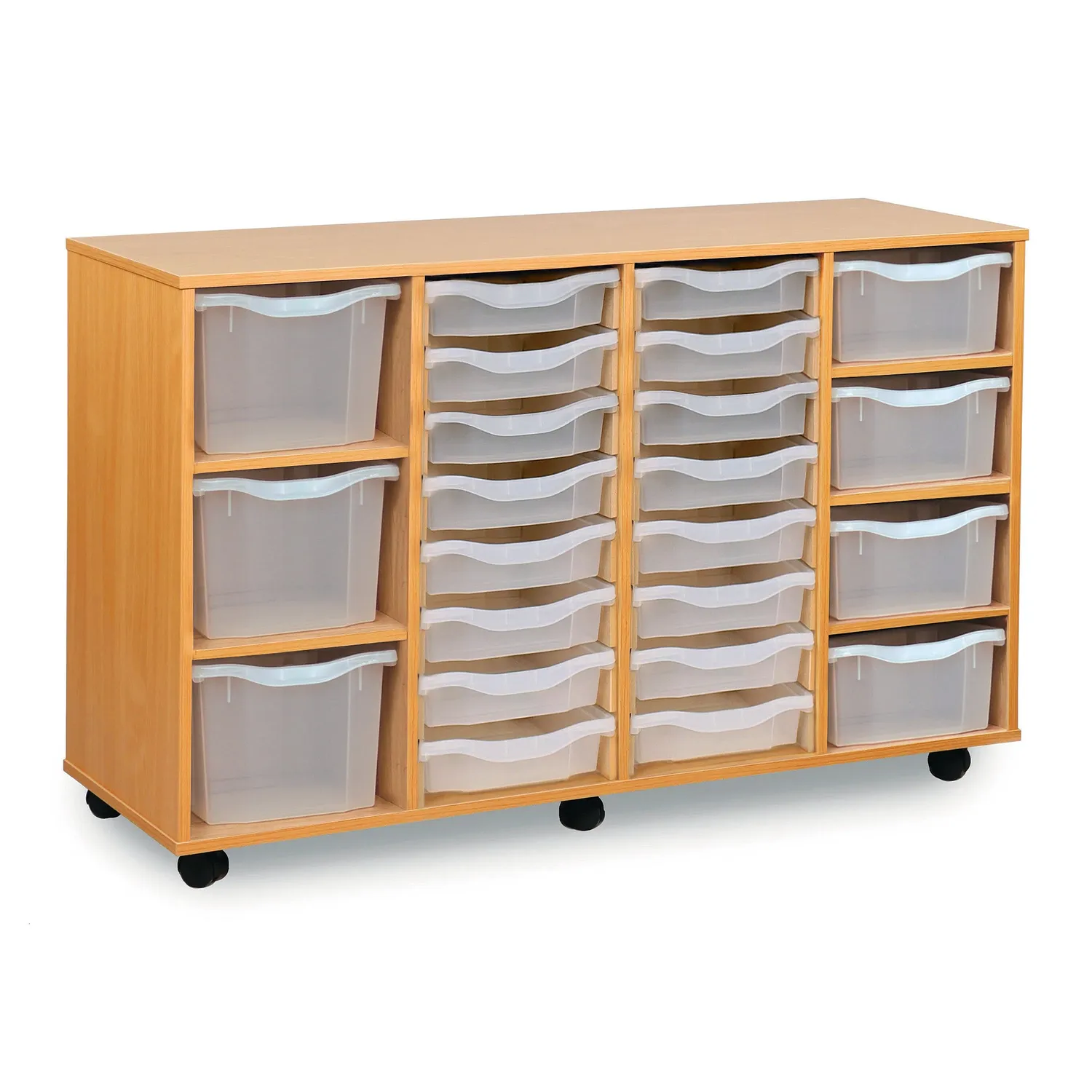 Monarch combinatie ladekast opbergkast beuken 23 trays
