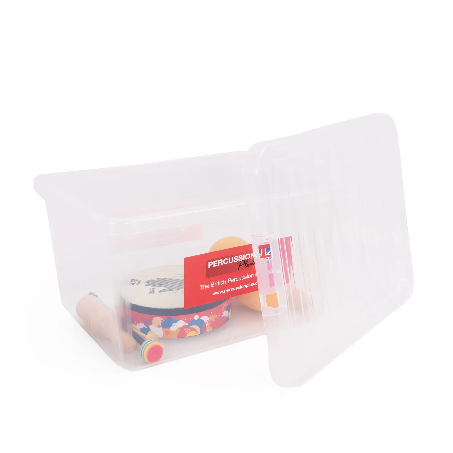 Percussion Plus opbergbox 31 liter transparant kunststof