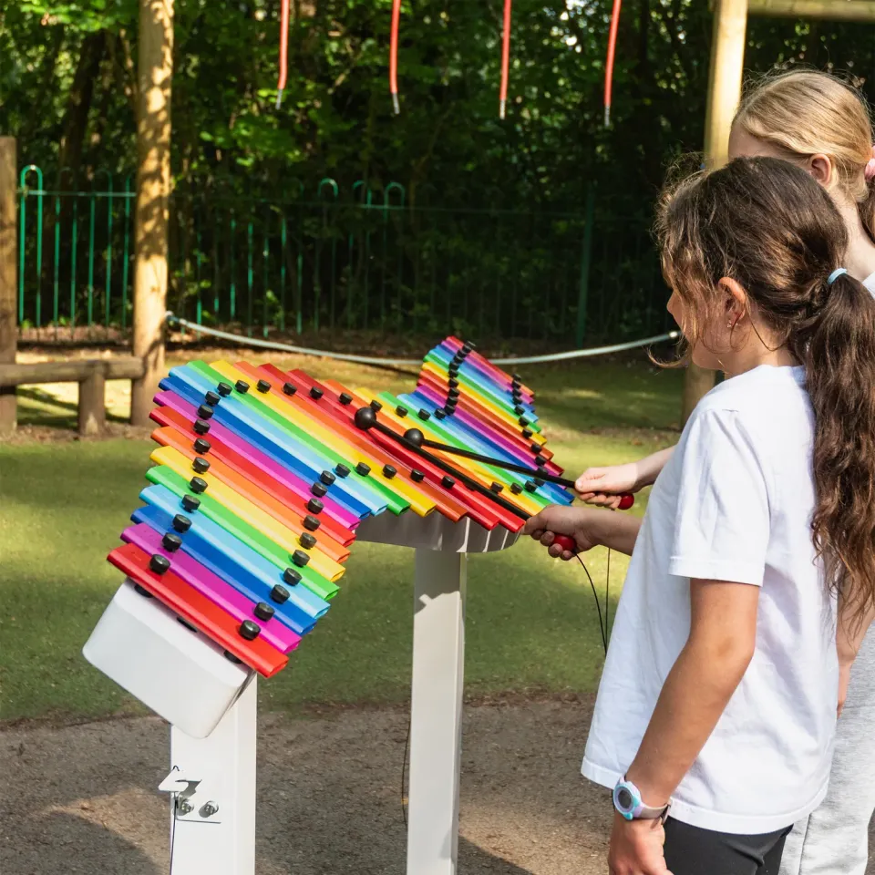 Percussion Plus Duo Wave 30 xylofoon buiten regenboog