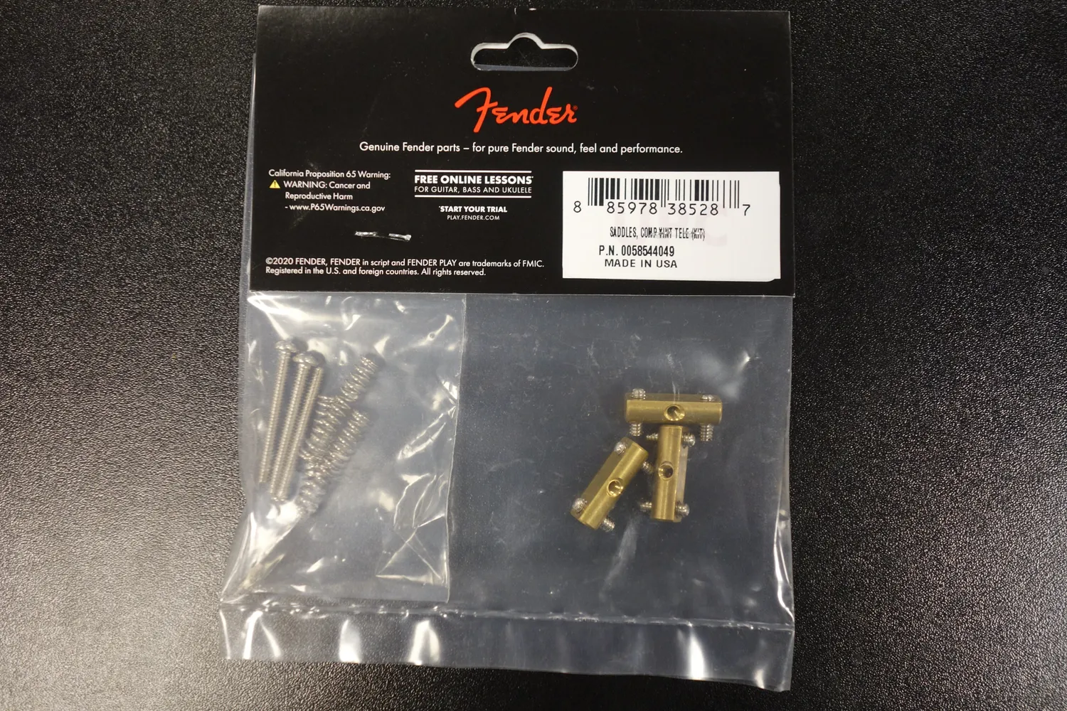 Fender American Vintage Tele brugzadels messing 3 stuks