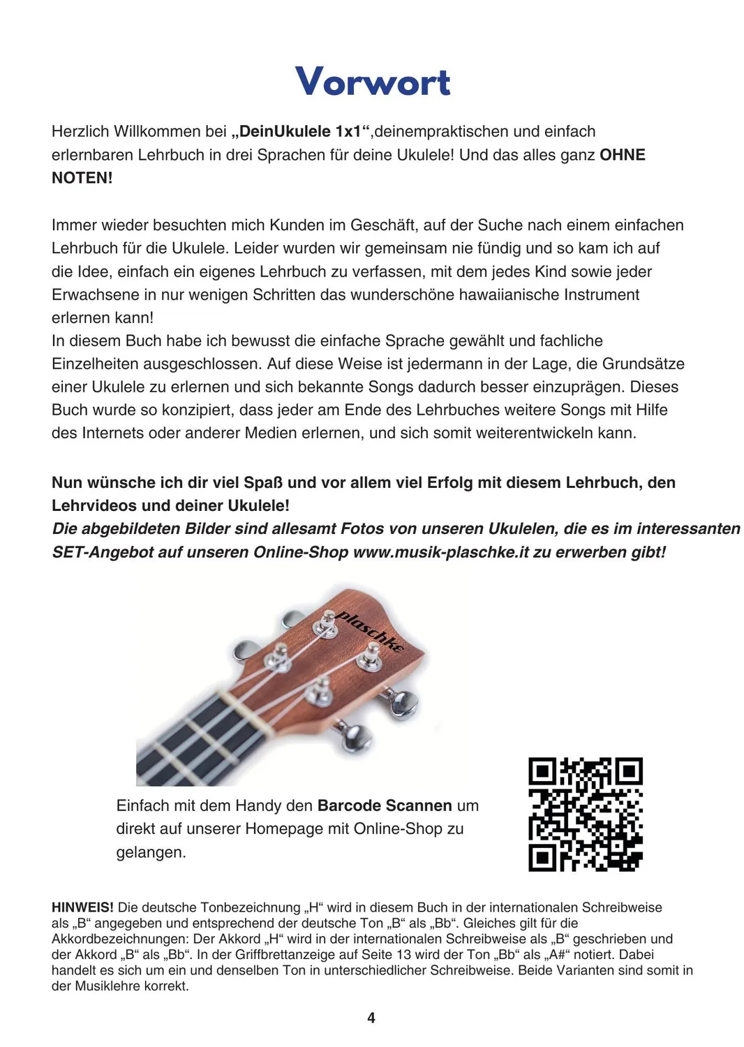 Plaschke Ukulele 101 leerboek zonder noten met QR-video