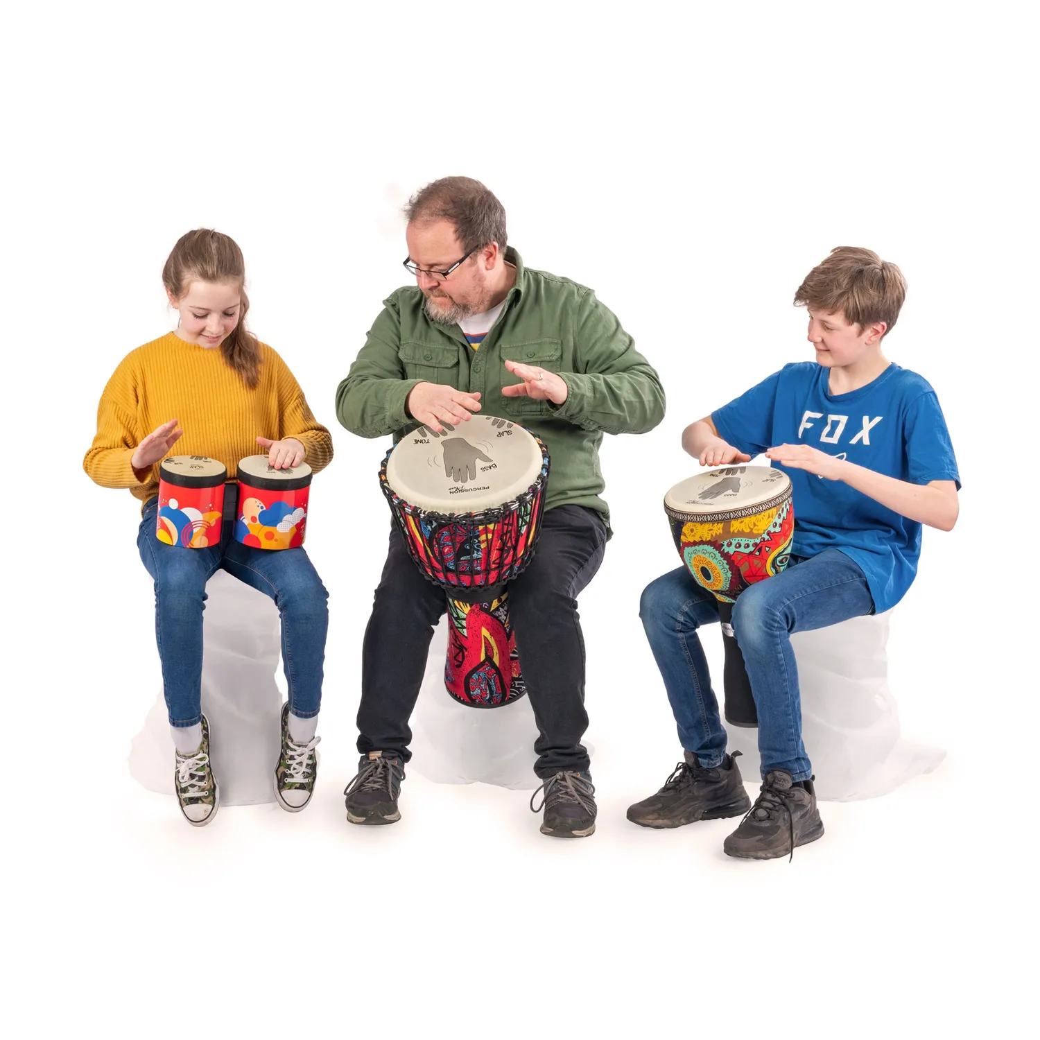 Percussion Plus Slap KidZ bongodrums 5+6 inch met handposities