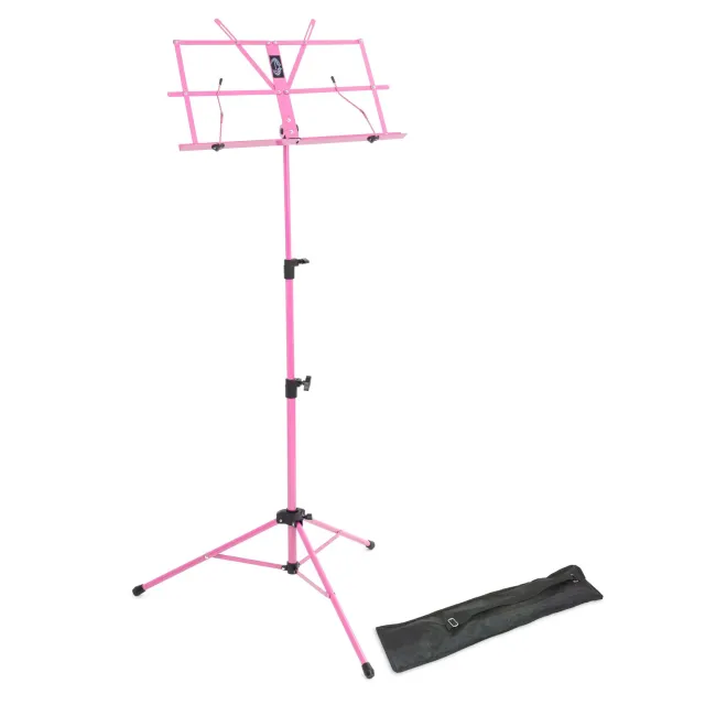 Lawrence LMS02 muziekstandaard opvouwbaar roze licht