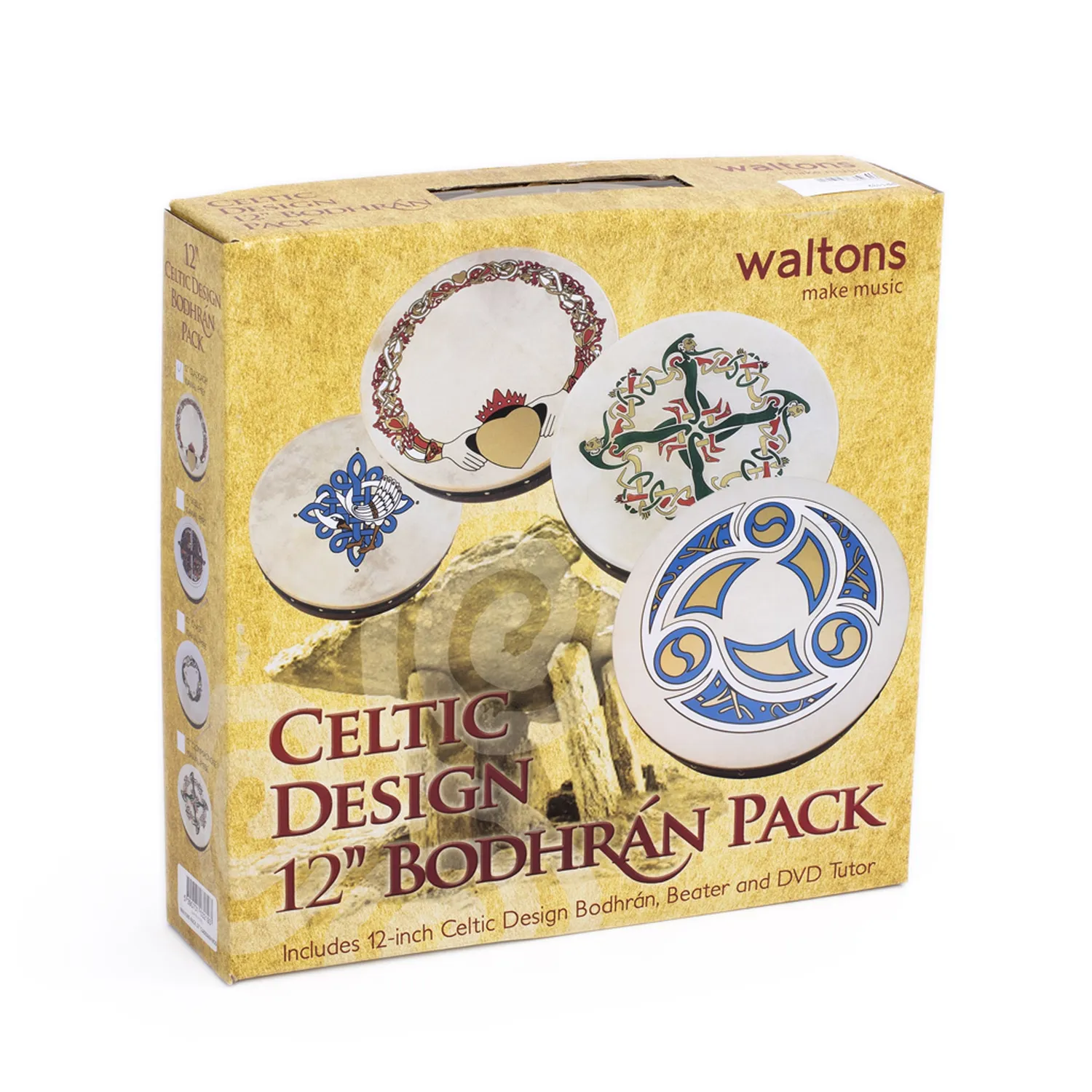 Percussion Plus bodhran 12 inch Claddagh met tipper