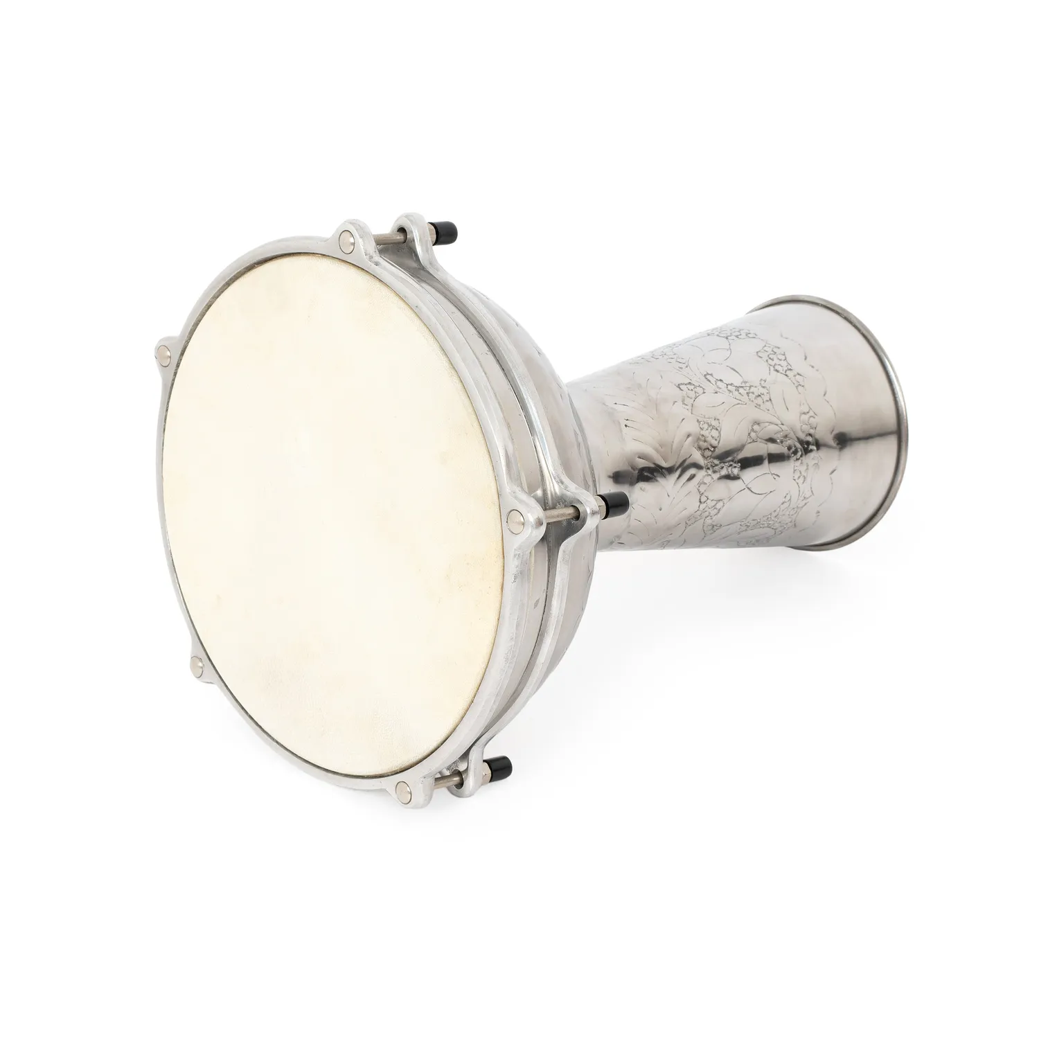 Percussion Plus doumbek nikkel 10 inch bewerkt