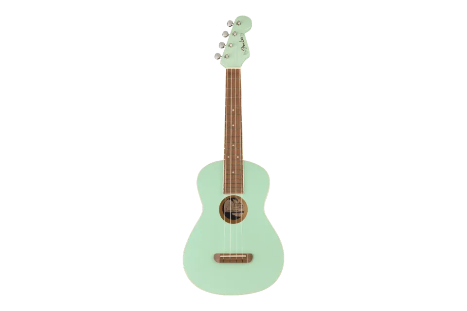 Fender Avalon tenor ukelele Surf Green gelamineerd linde