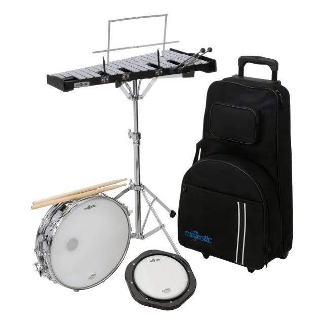 Majestic percussieset snaredrum klokkenspel met trolley