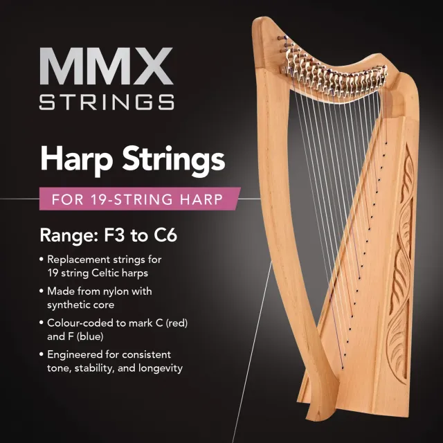 MMX harpsnaren set 19-snaren F3-C6 nylon