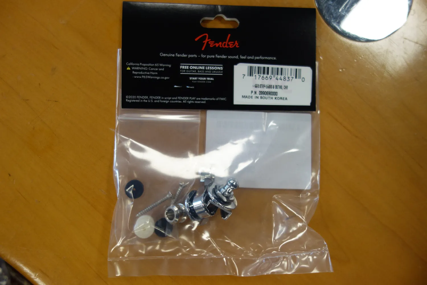 Fender Security straplocks chroom set 2 stuks