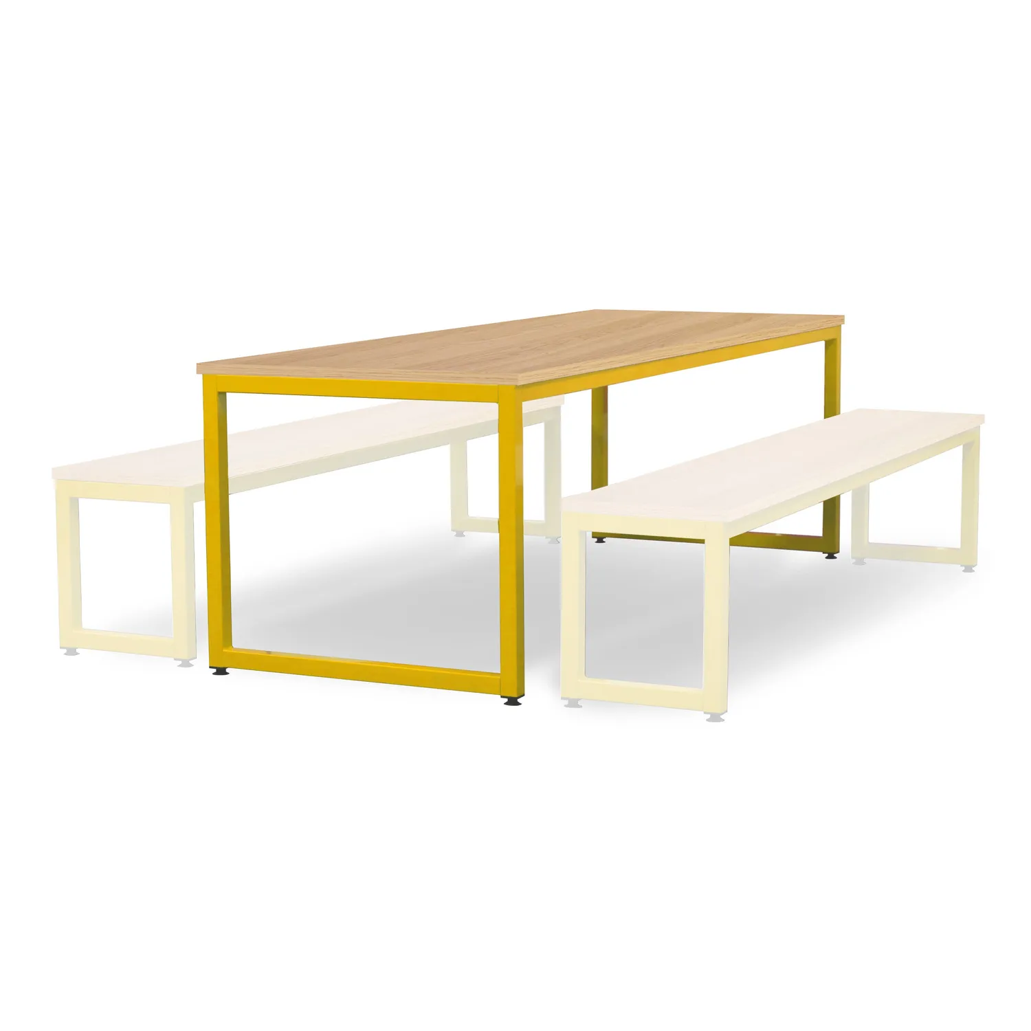 Monarch eettafel eiken blad donkergrijs staal