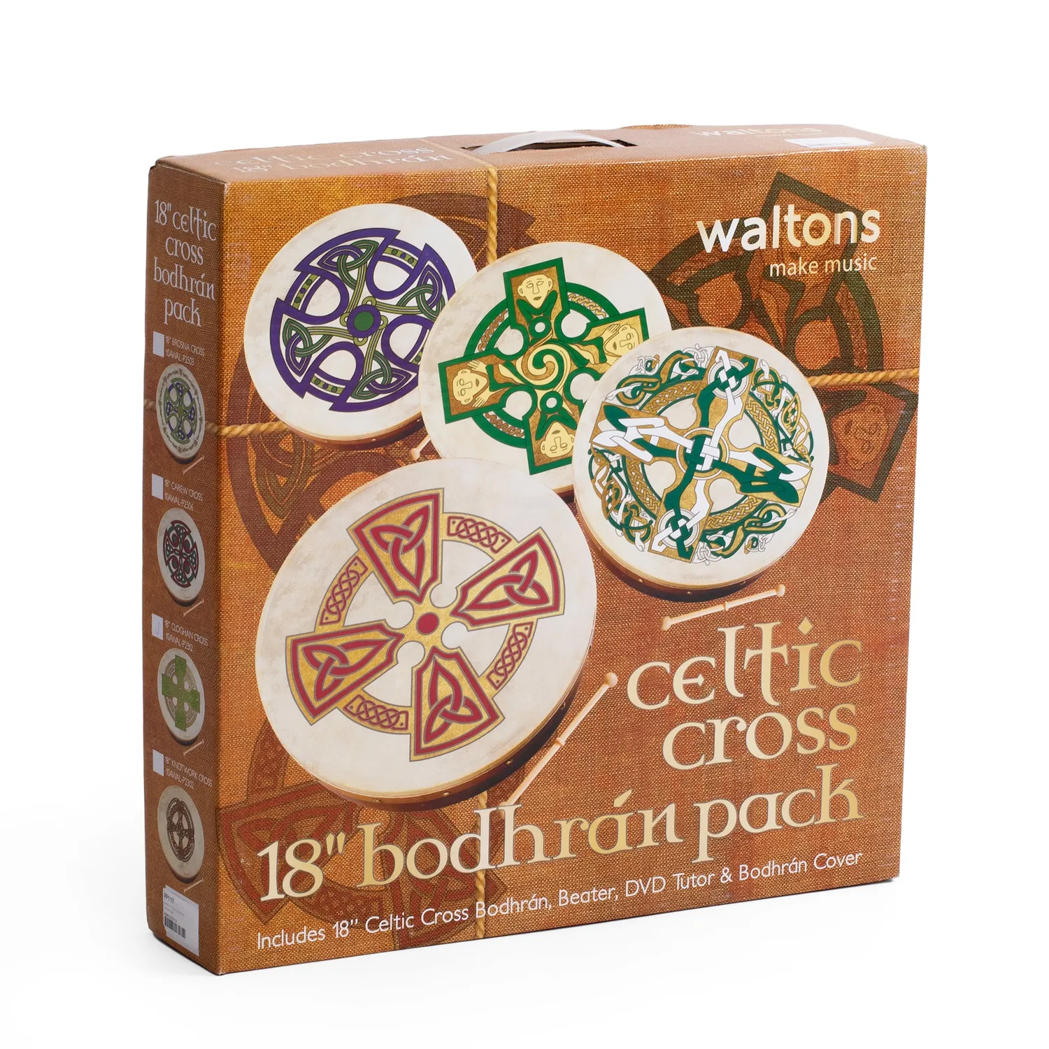 Percussion Plus Cloghan Cross bodhran 18 inch met tas