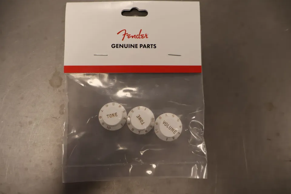 Fender Stratocaster potmeterknoppen wit 3 stuks volume toon
