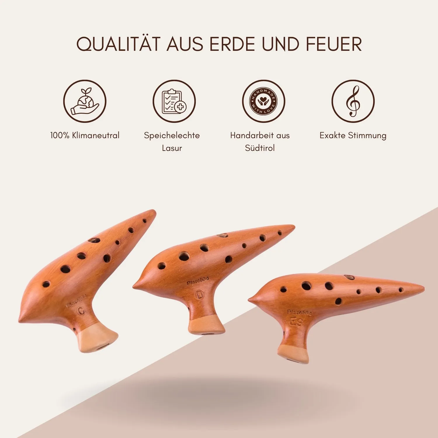 Plaschke concertocarina sopraan terracotta 10-gaats