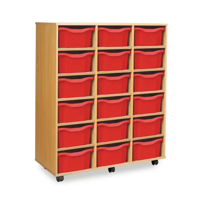 Monarch 18 opbergkast dubbele tray 3x6 blauw