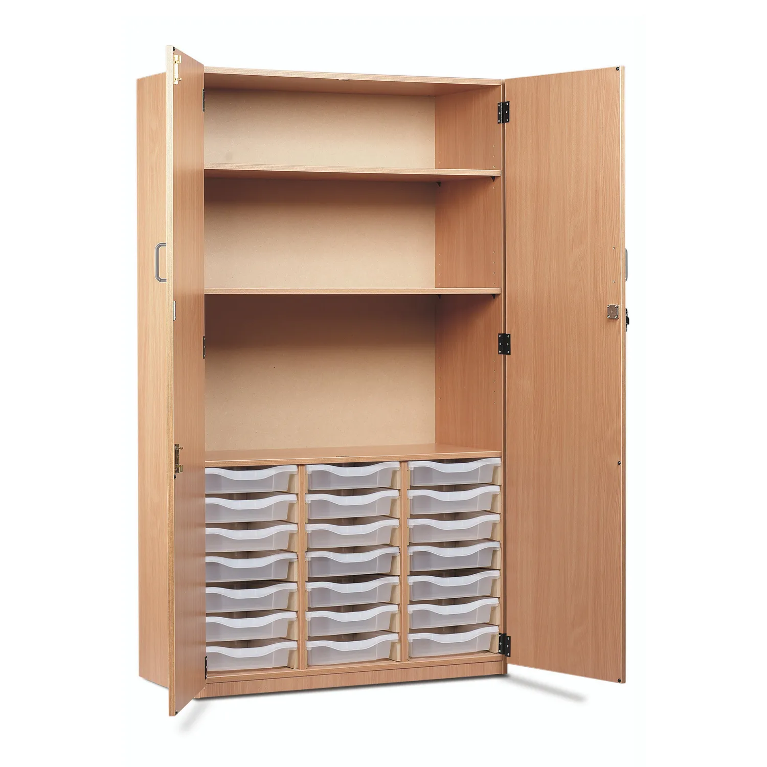 Monarch 21 opbergkast beuken blauw 21 trays