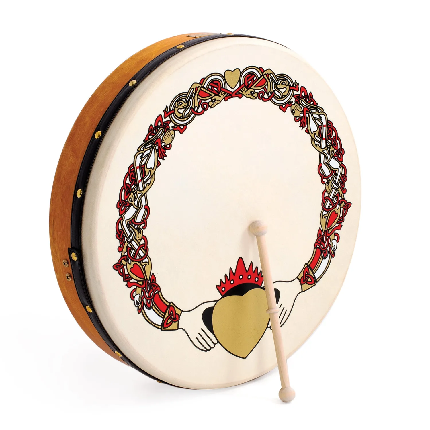 Percussion Plus Claddagh bodhran 18 inch met tas tipper dvd