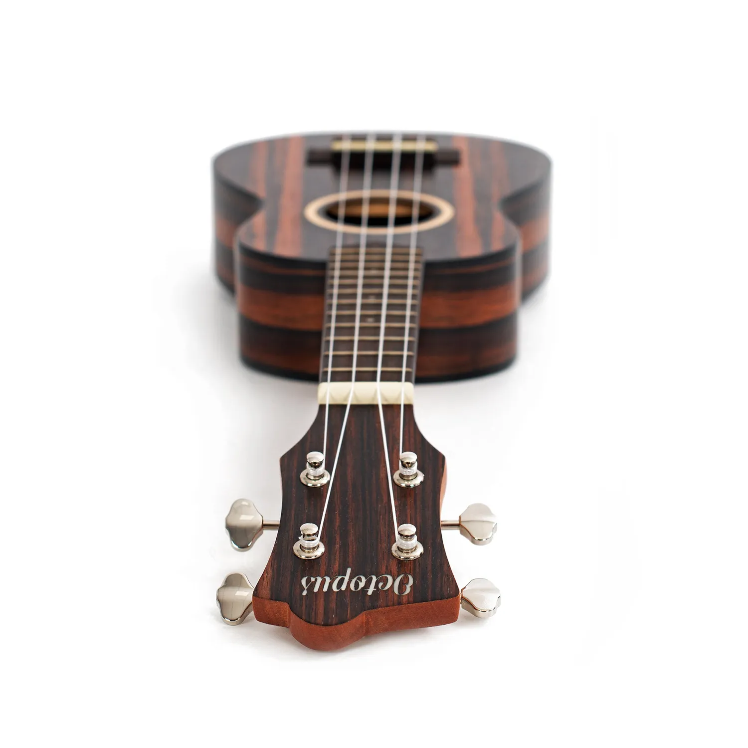 Octopus Ebony sopraan ukelele open pore ebony look