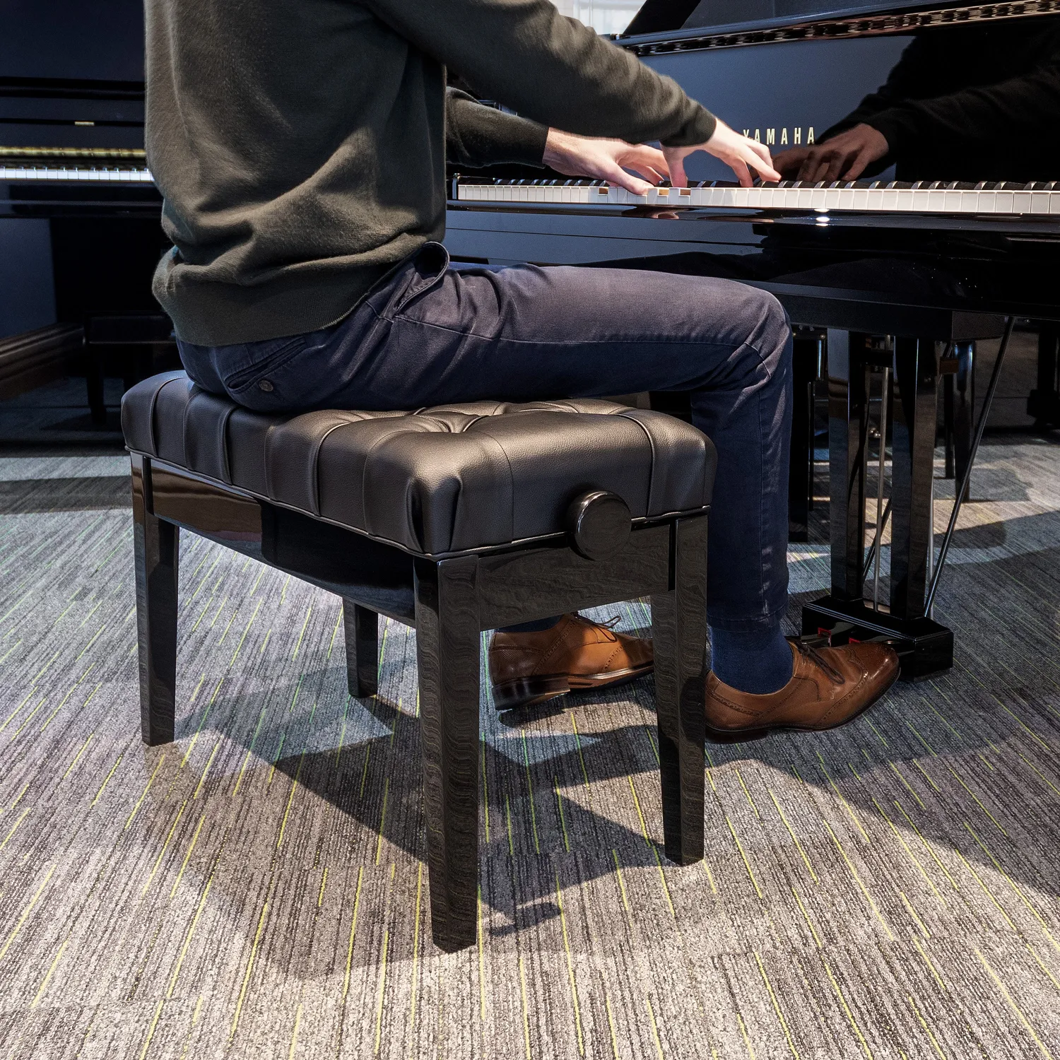Musisca Wide Top Concert pianokruk zwart 70 cm verstelbaar