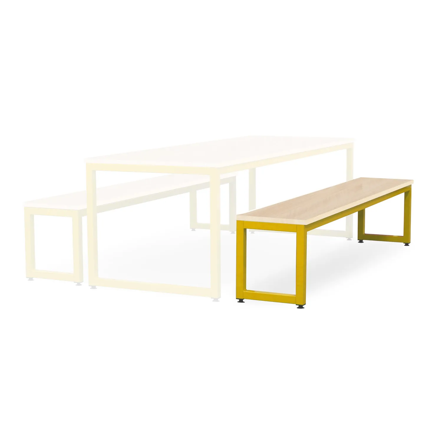 Monarch eetbank esdoorn 200 cm staal frame