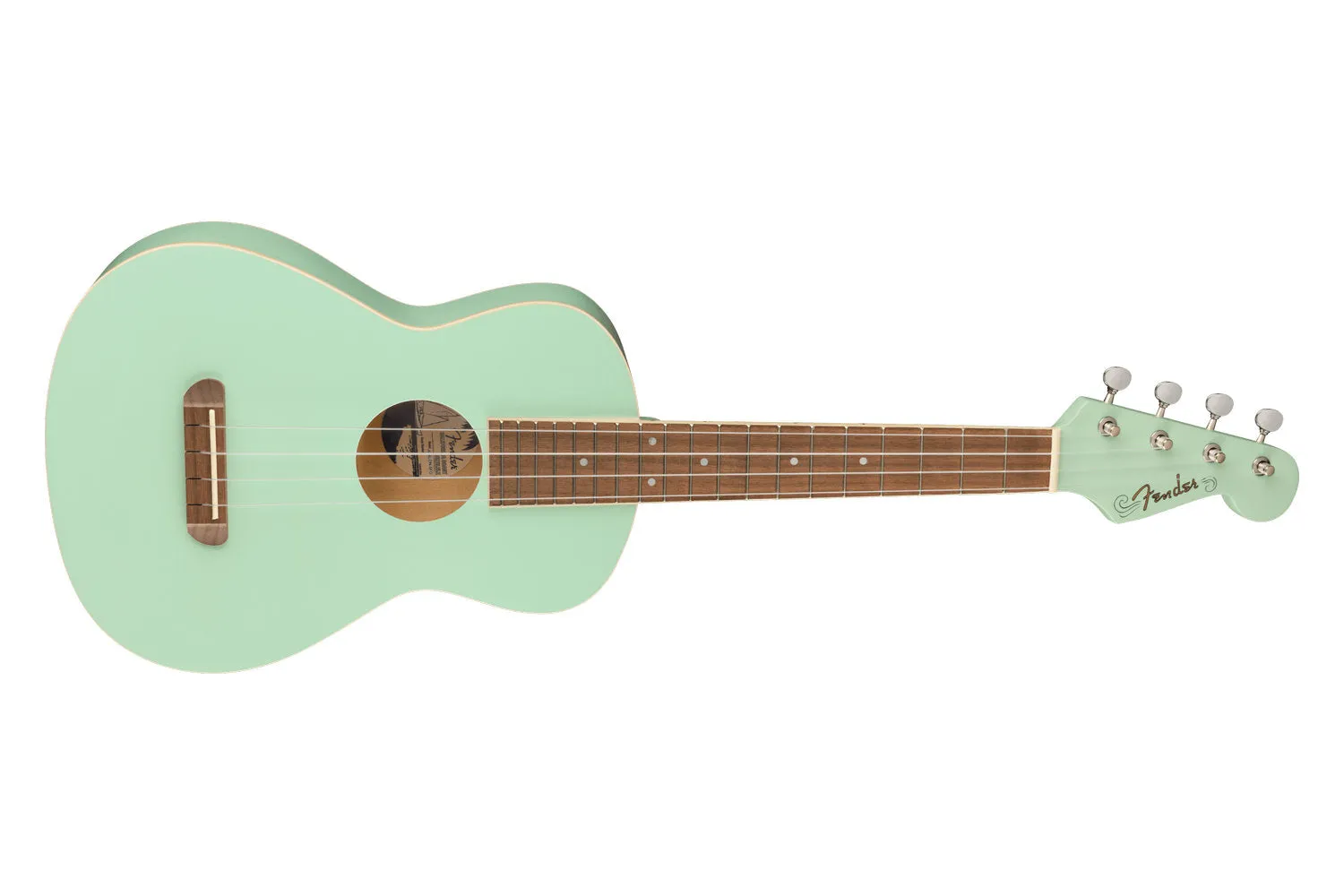 Fender Avalon tenor ukelele Surf Green gelamineerd linde