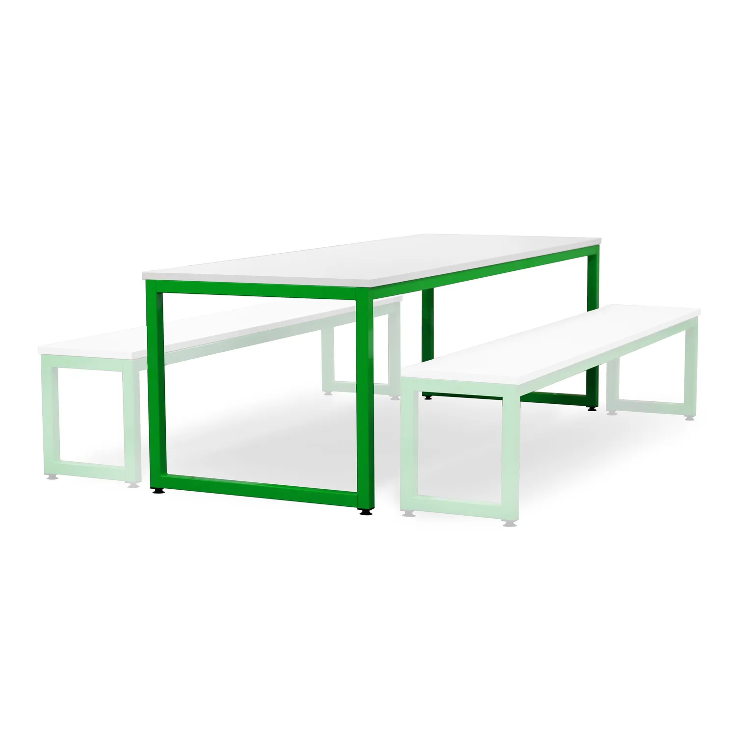 Monarch eettafel school wit blad stalen frame