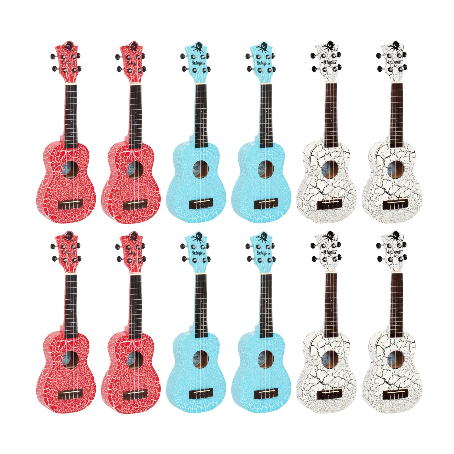 Octopus Academy sopraan ukelele 12-pack met gigbag