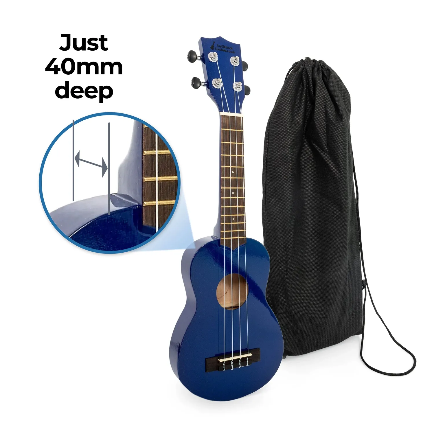 My School Ukulele sopraan ukelele donkerblauw slim