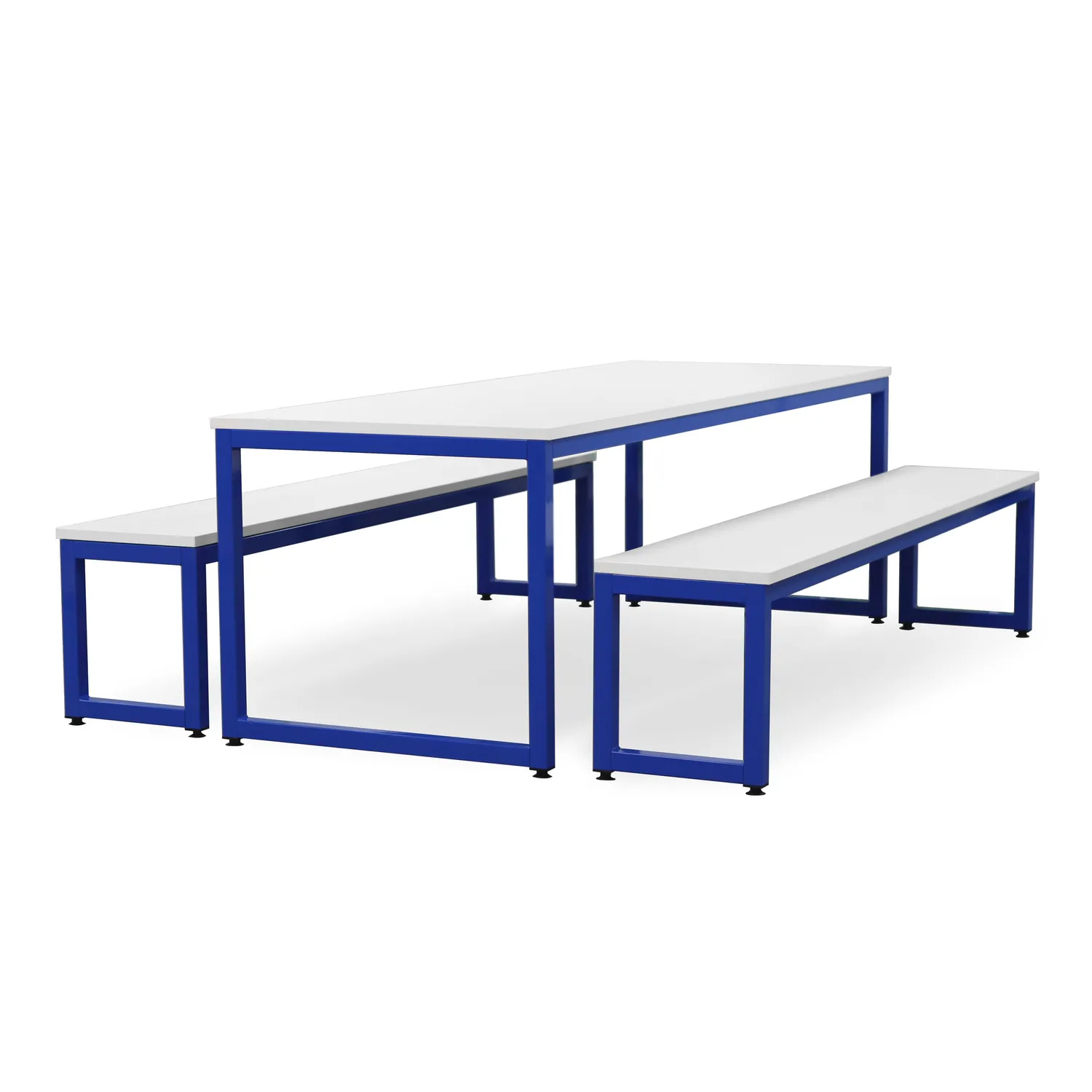 Monarch eettafel met banken wit blad donkergrijs