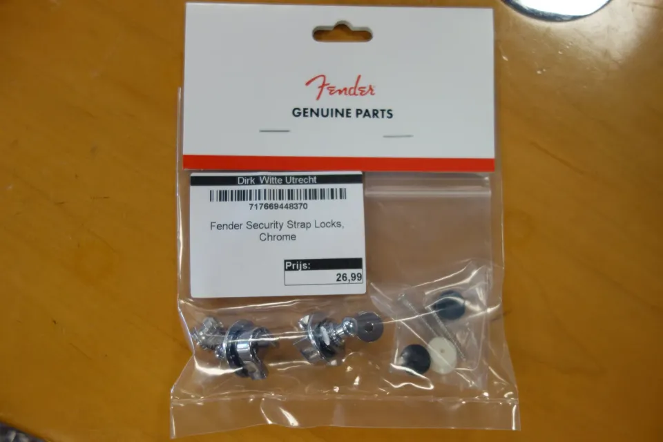 Fender Security straplocks chroom set 2 stuks
