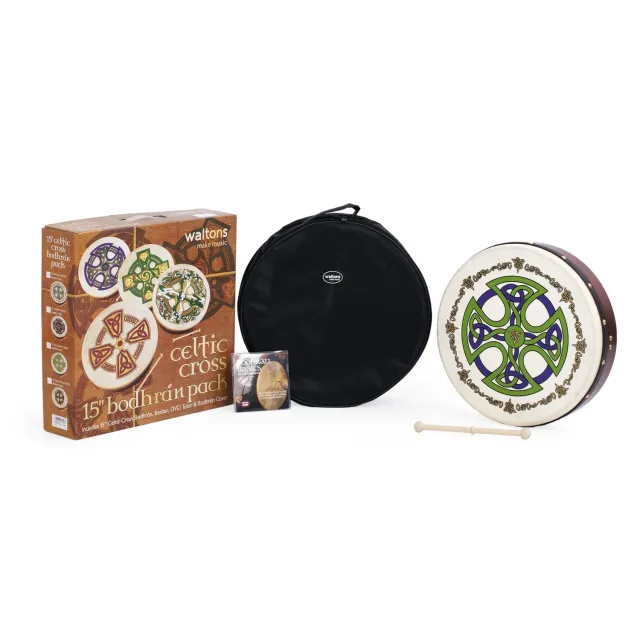 Percussion Plus Brosna Cross 15 inch bodhran met tas