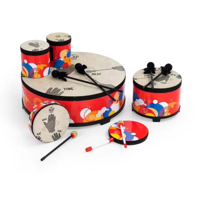 Percussion Plus Slap KidZ trommelset 5 stuks voor school