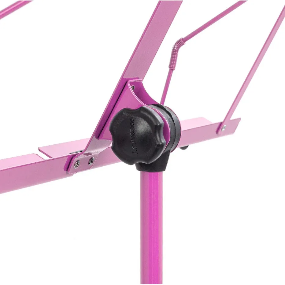 Lawrence LMS02 muziekstandaard opvouwbaar roze licht