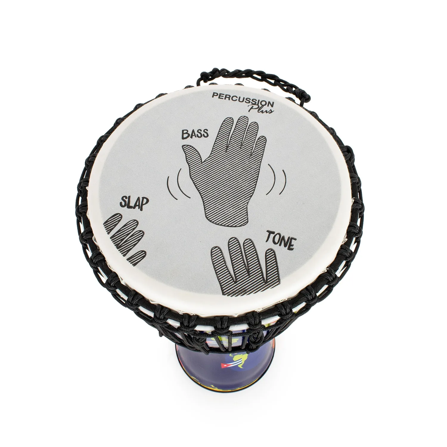 Percussion Plus Slap Djembe set 16 stuks touwgestemd