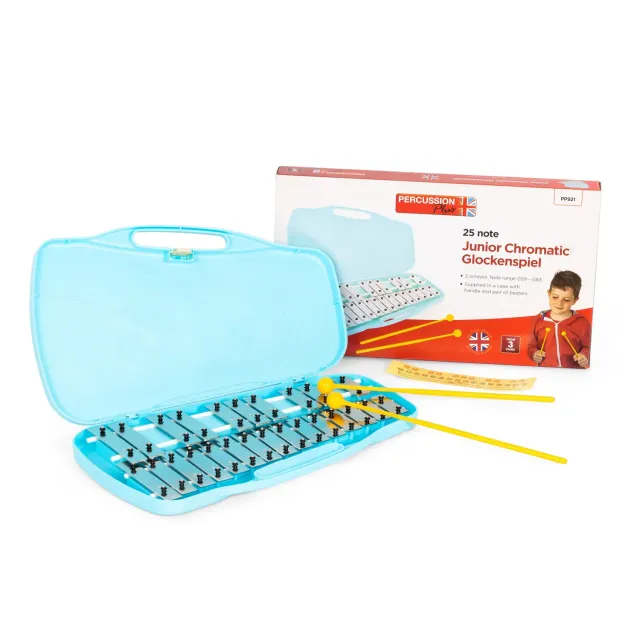 Percussion Plus 25-tonig chromatisch klokkenspel blauwe koffer
