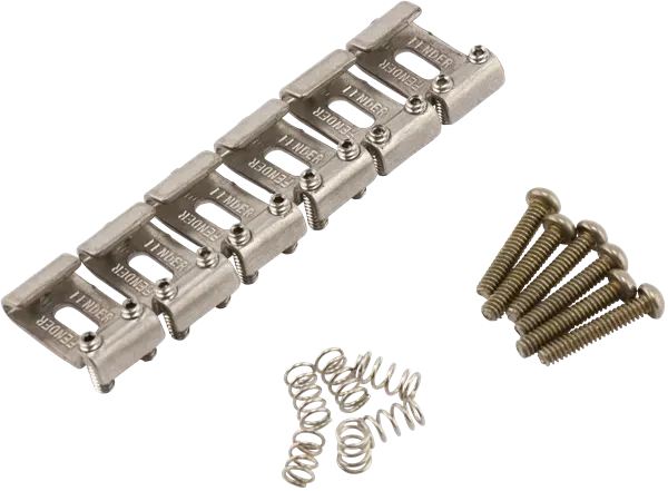 Fender Road Worn Strat brugzadels staal 6 stuks