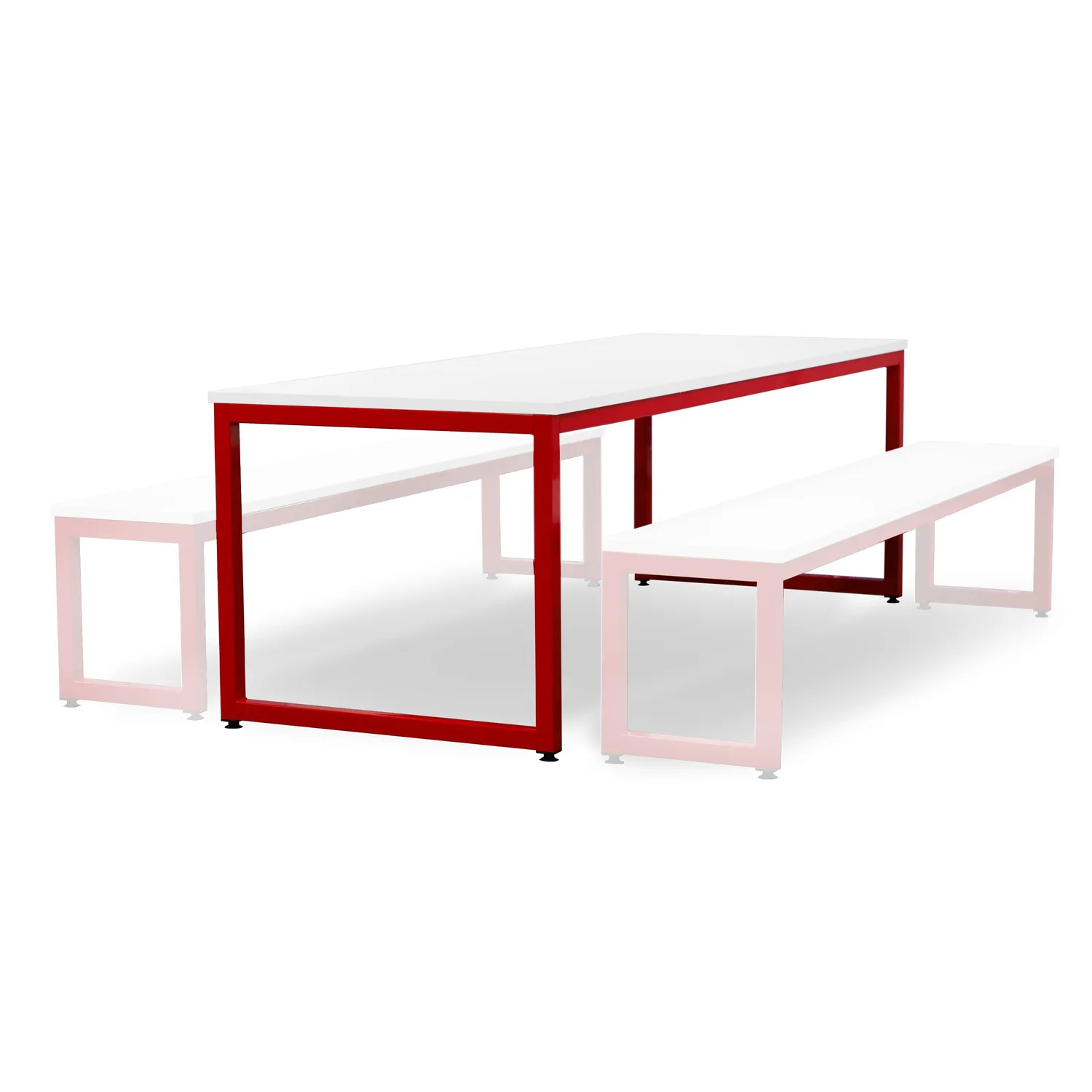 Monarch eettafel school wit blad stalen frame