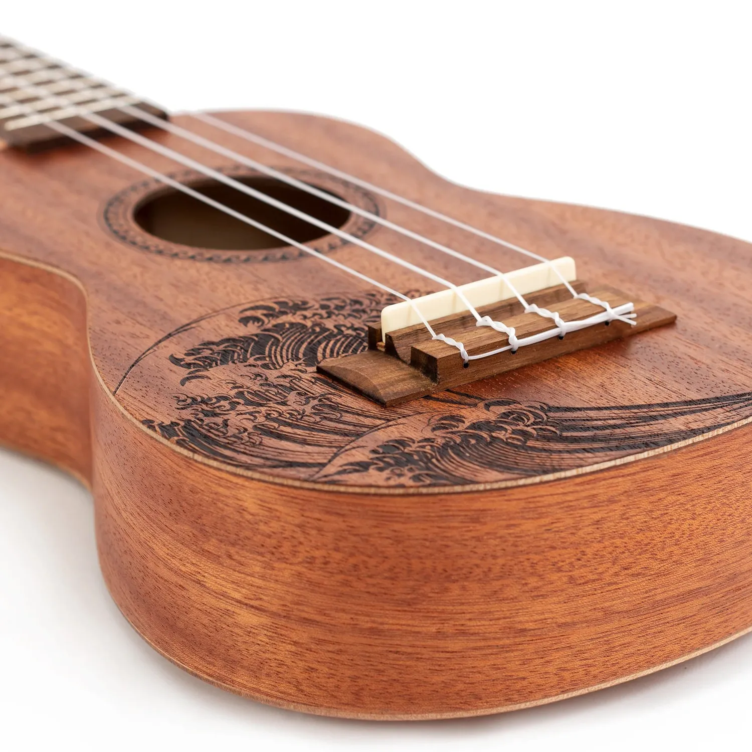 Octopus Rosette sopraan ukelele shell gelaserd met tas