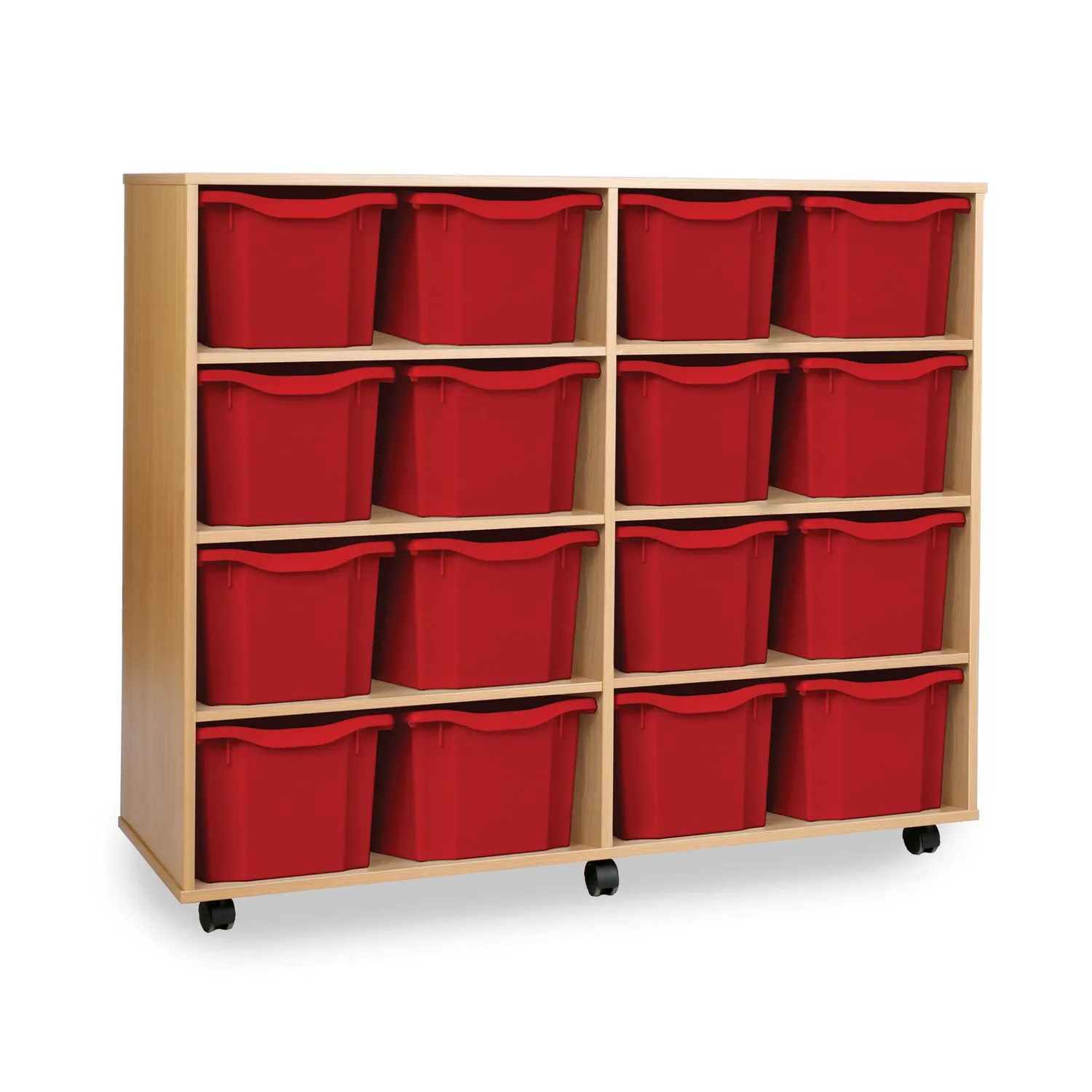 Monarch 16-vaks opbergkast triple tray beukenhout